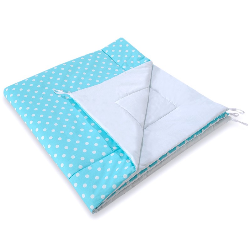 Double-sided teepee playmat- White dots on turquoise