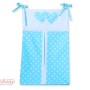 Diaper bag- Hanging Hearts white dots on turquoise
