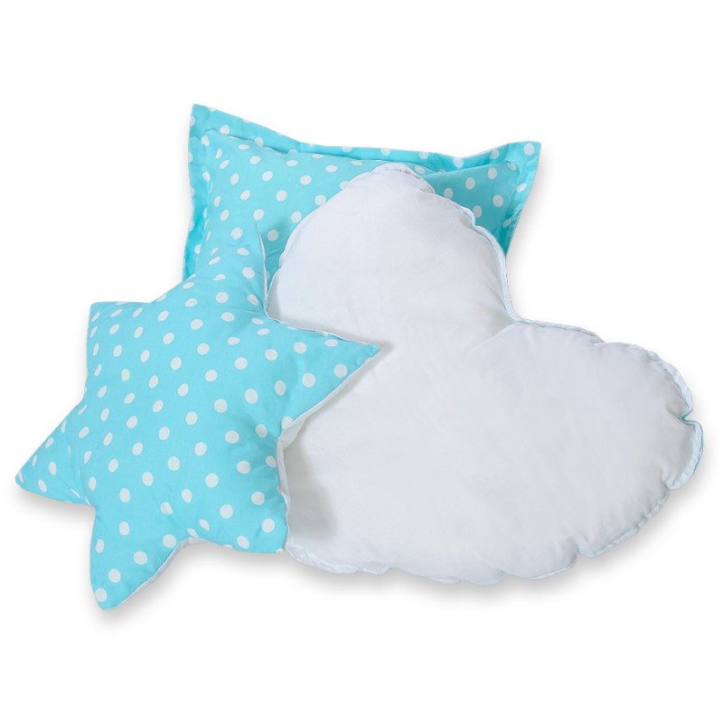 Διακοσμητικά Μαξιλάρια Σετ 3 τμχ - White dots on turquoise