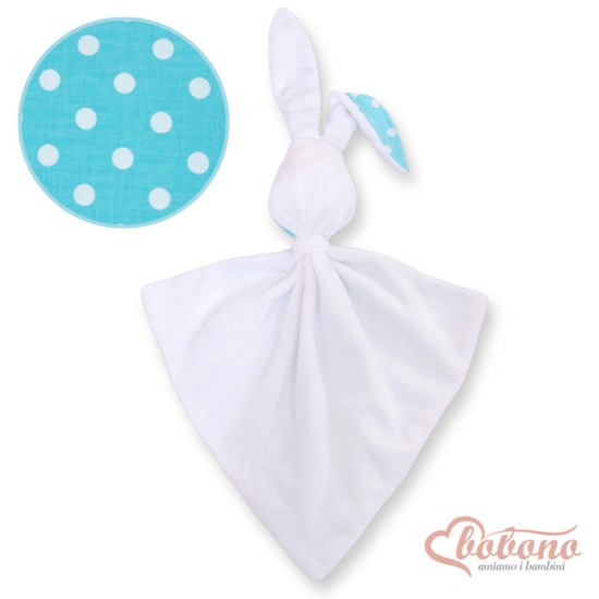 Cuddly rabbit double-sided-Simple white dots on turquoise Cuddly rabbit double-sided-Simple white dots on turquoise