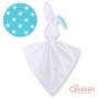 Cuddly rabbit double-sided-Simple white dots on turquoise