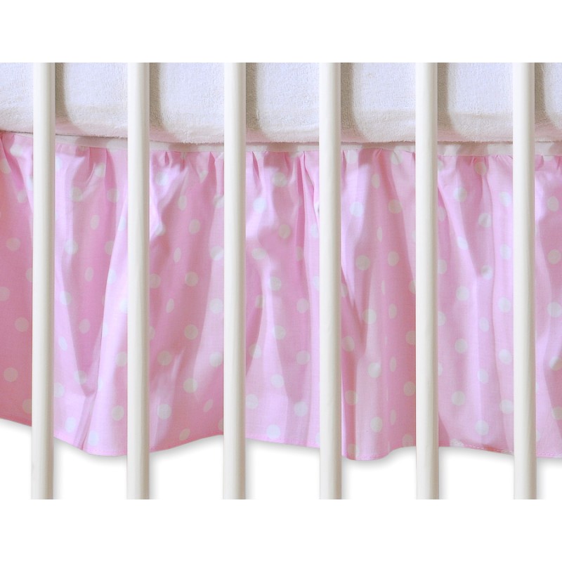 Dust Ruffle-Masking flounce 140x70cm- Hanging Hearts white dots on pink