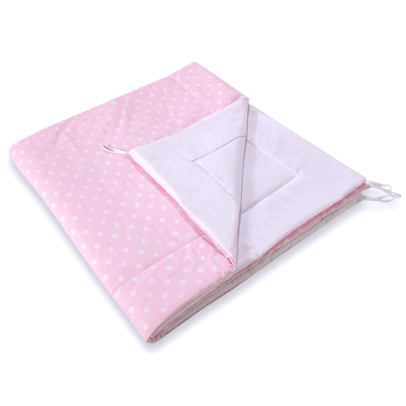 Double-sided teepee playmat- White dots on pink