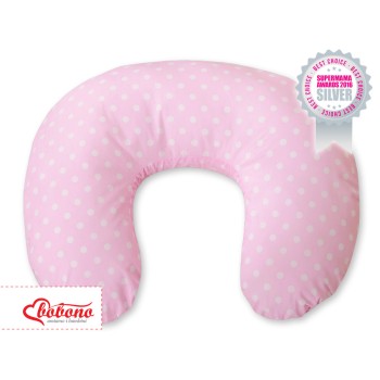 Feeding pillow- Hanging hearts white dots on pink