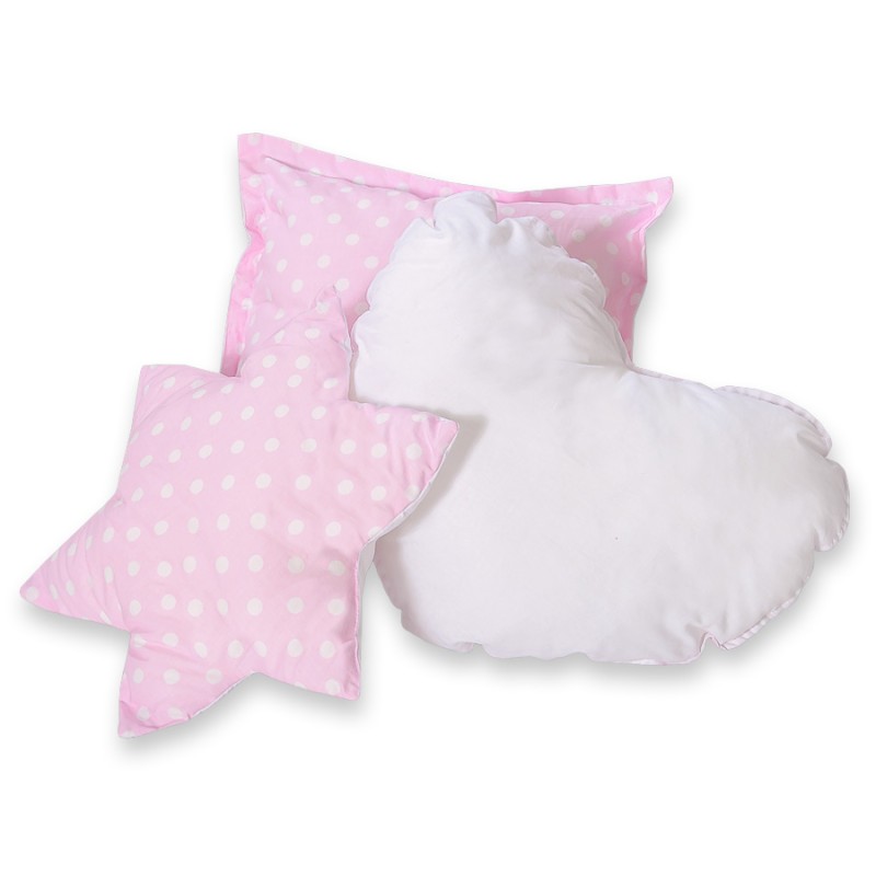Διακοσμητικά Μαξιλάρια Σετ 3 τμχ - White dots on pink