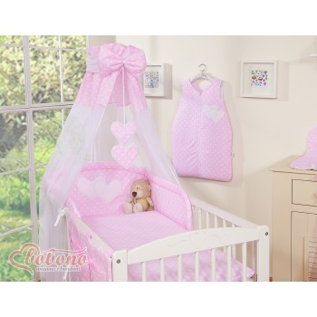 Κουνουπιέρα Υφασμάτινη - Hanging Hearts white dots on pink