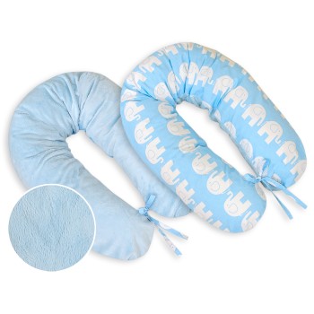 Μαξιλάρι Εγκυμοσύνης LONGER - double-sided-Simple Elephants blue