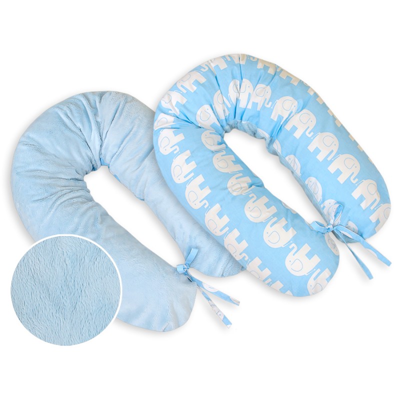 Μαξιλάρι Εγκυμοσύνης LONGER - double-sided-Simple Elephants blue