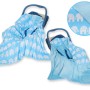 Double-sided car seat blanket- Elephants blue