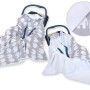 Double-sided car seat blanket- Elephants grey