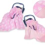 Double-sided car seat blanket  for babies - Owls pink