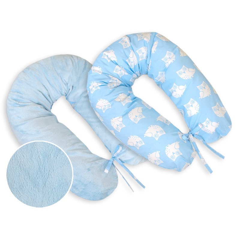 Μαξιλάρι Εγκυμοσύνης LONGER - double-sided-Simple Owls blue