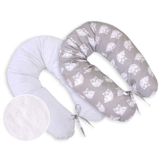 Μαξιλάρι Εγκυμοσύνης LONGER - double-sided-Simple Owls grey Μαξιλάρι Εγκυμοσύνης LONGER - double-sided-Simple Owls grey