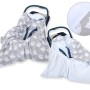 Double-sided car seat blanket for babies - Owls grey