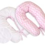 Μαξιλάρι Εγκυμοσύνης LONGER - double-sided-Simple chevron pink-white