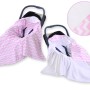 Double-sided car seat blanket- Chevron pink-white