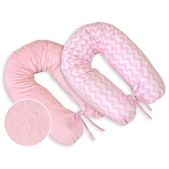 Μαξιλάρι Εγκυμοσύνης LONGER - double-sided-Simple chevron pink
