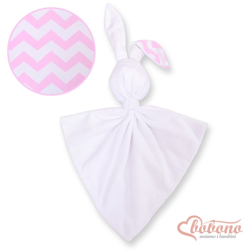 Cuddly rabbit double-sided-Simple chevron pink