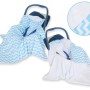 Double-sided car seat blanket for babies - Chevron blue-white