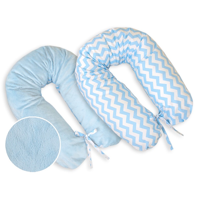 Μαξιλάρι Εγκυμοσύνης LONGER - double-sided-Simple chevron blue