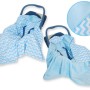 Double-sided car seat blanket- Chevron blue