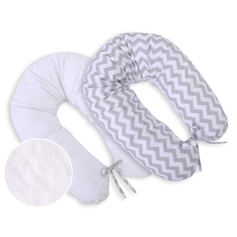 Μαξιλάρι Εγκυμοσύνης LONGER - double-sided-Simple chevron grey