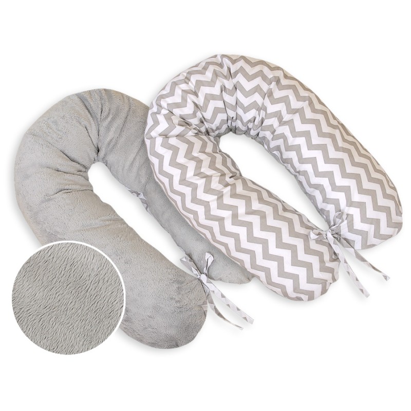 Μαξιλάρι Εγκυμοσύνης LONGER - double-sided-Simple chevron grey