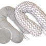 Μαξιλάρι Εγκυμοσύνης LONGER - double-sided-Simple chevron grey