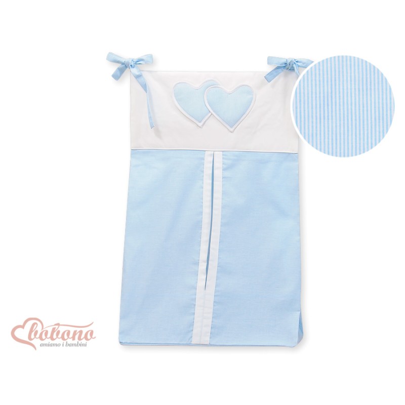Diaper bag- Hanging Hearts blue strips