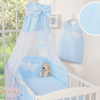 Κουνουπιέρα από chiffon - Hanging Hearts blue strips