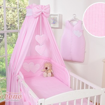 Κουνουπιέρα Υφασμάτινη - Hanging Hearts pink strips