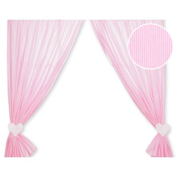 Curtains for baby room- Hanging Hearts pink strips