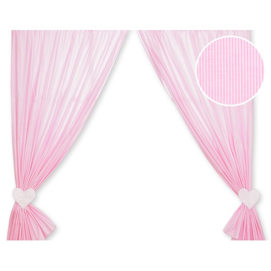 Curtains for baby room- Hanging Hearts pink strips