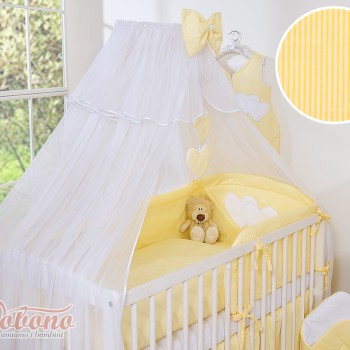 Κουνουπιέρα από chiffon - Hanging Hearts yellow strips