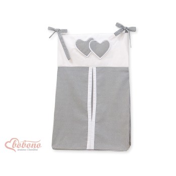 Diaper bag- Hanging Hearts black checkered