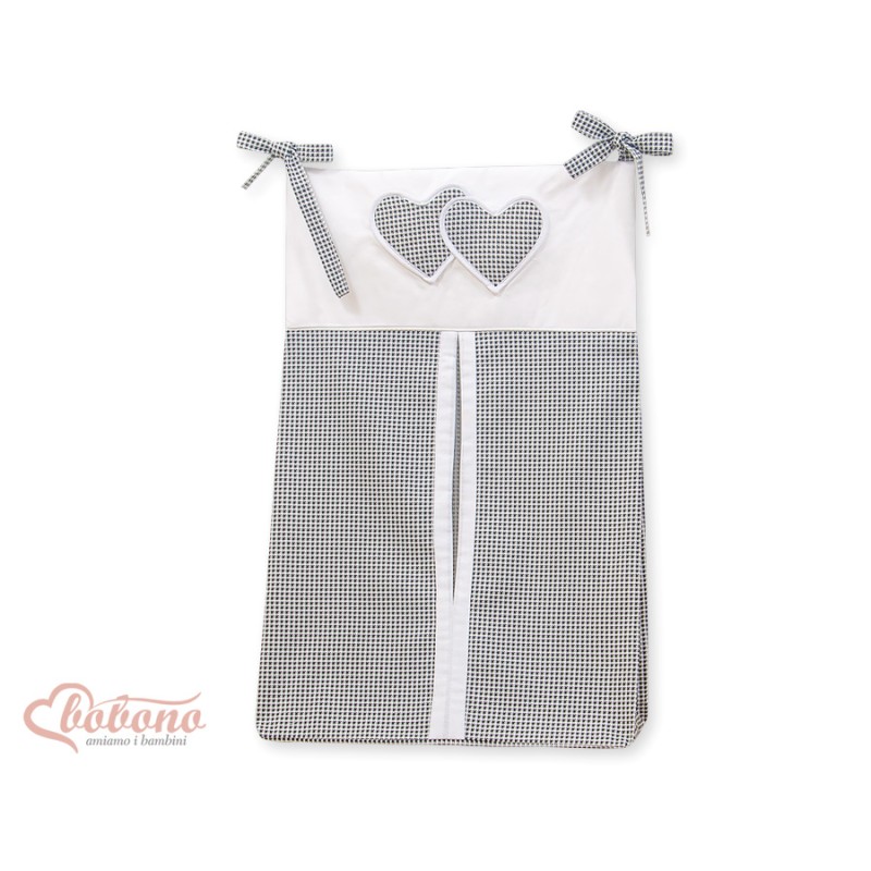 Diaper bag- Hanging Hearts black checkered