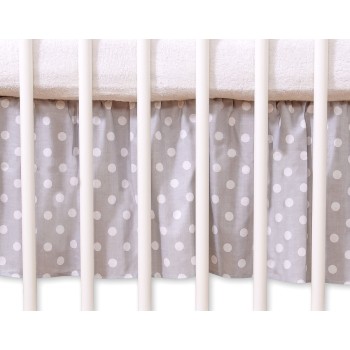 Dust Ruffle-Masking flounce 140x70cm- Hanging Hearts white dots on grey