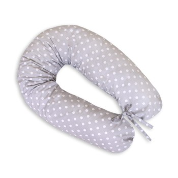 Μαξιλάρι Εγκυμοσύνης LONGER - White polka dots on grey