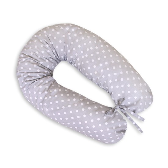 Μαξιλάρι Εγκυμοσύνης LONGER - White polka dots on grey Μαξιλάρι Εγκυμοσύνης LONGER - White polka dots on grey