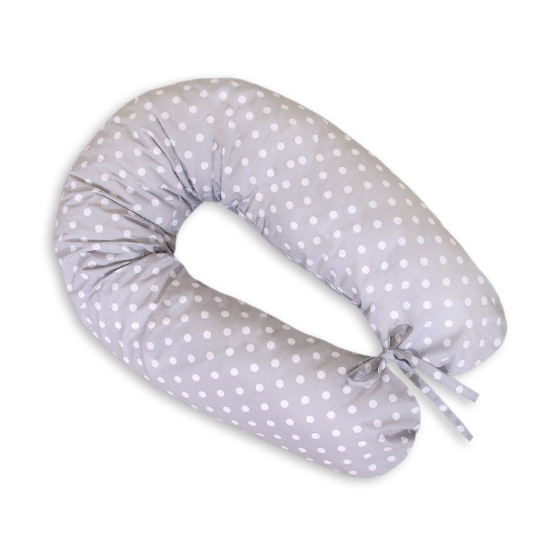 Μαξιλάρι Εγκυμοσύνης LONGER - White polka dots on grey
