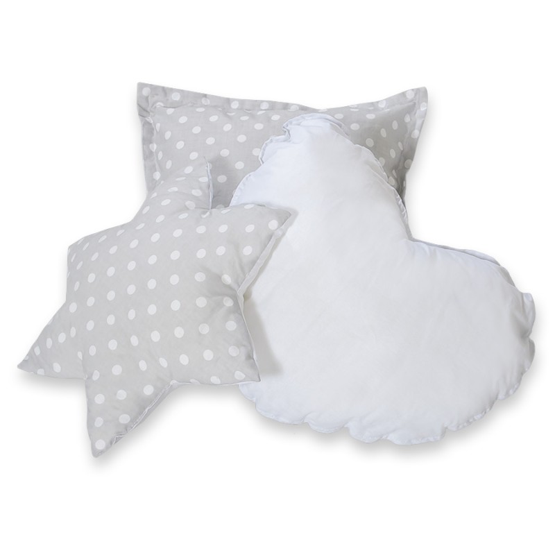 Διακοσμητικά Μαξιλάρια Σετ 3 τμχ - white dots on grey