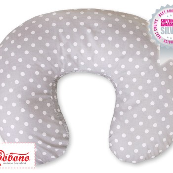 Μαξιλάρι Θηλασμού - Hanging hearts white dots on grey