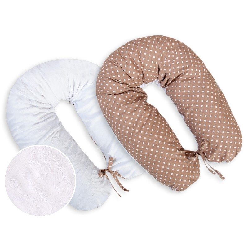 Μαξιλάρι Εγκυμοσύνης LONGER - double-sided- White dots on brown