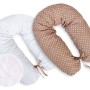 Μαξιλάρι Εγκυμοσύνης LONGER - double-sided- White dots on brown
