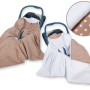 Double-sided car seat blanket for babies - White dots on brown