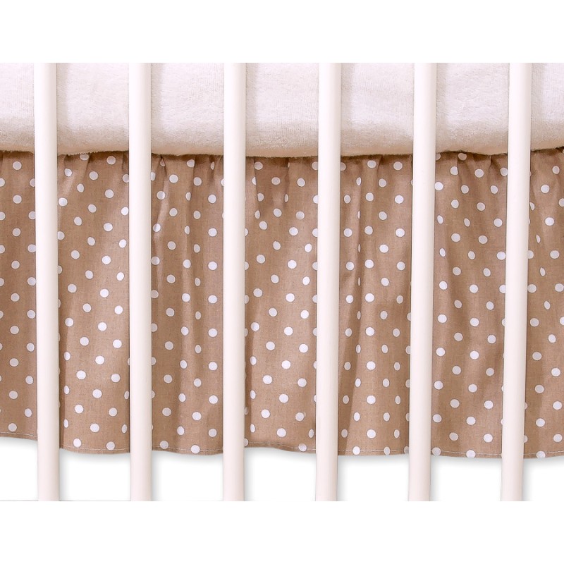 Dust Ruffle-Masking flounce 120x60cm- Hanging Hearts white dots on brown