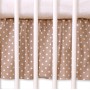 Dust Ruffle-Masking flounce 120x60cm- Hanging Hearts white dots on brown