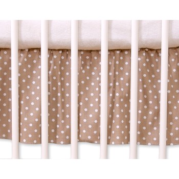 Dust Ruffle-Masking flounce 140x70cm- Hanging Hearts white dots on brown