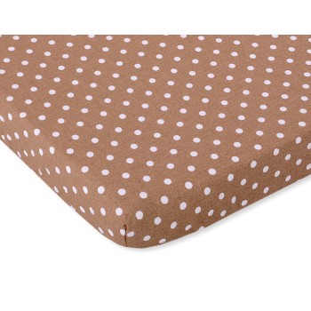 Sheet made of cotton 140x70cm white dots on brown