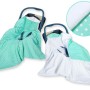 Double-sided car seat blanket for babies - White dots on mint